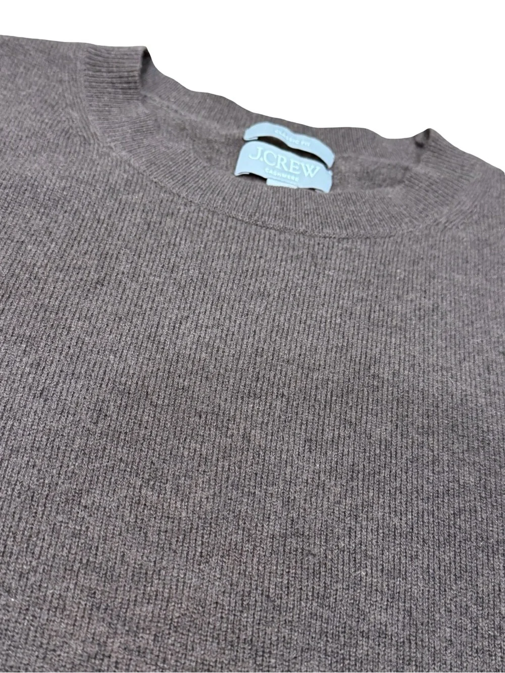 🤎 J.Crew 100% Cashmere Crewneck Sweater Women's Large Brown Luxury Knit
